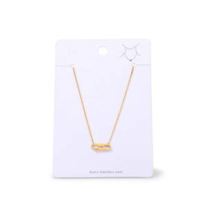 Collier en acier inoxydable, chaîne dorée, pendentif minimaliste, bijoux de mode pour femmes - Product Image 1