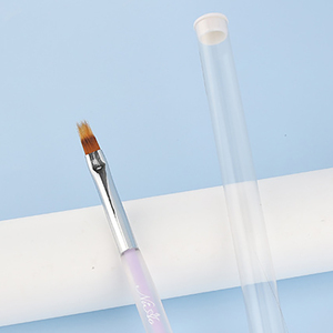 Pinceau à ongles double embout pour manucure, stylo de photothérapie en silicone pour motifs floraux, pinceau plat en poils synthétiques avec virole ondulée, outil de nail art - Product Image 6