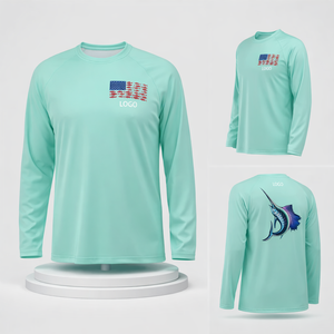 Camisas de Pesca de Manga Larga para Hombre, Diseño Personalizado con Logotipo, Tejido Elástico en 4 Direcciones, 100% Poliéster, Absorbe la Humedad, Secado Rápido, UPF 50, Alta Calidad - Product Image 1