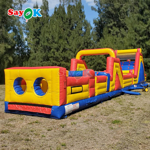 Sayok, carrera de obstáculos inflable colorida para interiores y exteriores, juego deportivo inflable, castillo inflable con tobogán - Product Image 2