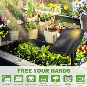 Haute qualité bricolage extérieur jardin solaire automatique Kit d'irrigation goutte à goutte en plastique Anti-Siphon dispositif d'arrosage chronométré - Product Image 2