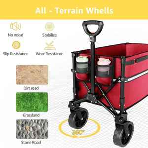 Foldable Utility <b>Wagon</b> with Lightweight Aluminum Frame - Product Image 4