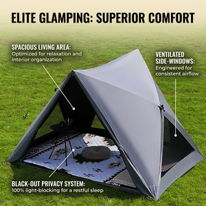 Portable Outdoor Camping Beach Tent Oxford One Bedroom Triangle Automatic Quick Open Four Seasons <b>Camouflage</b> Waterproof - Product Image 6
