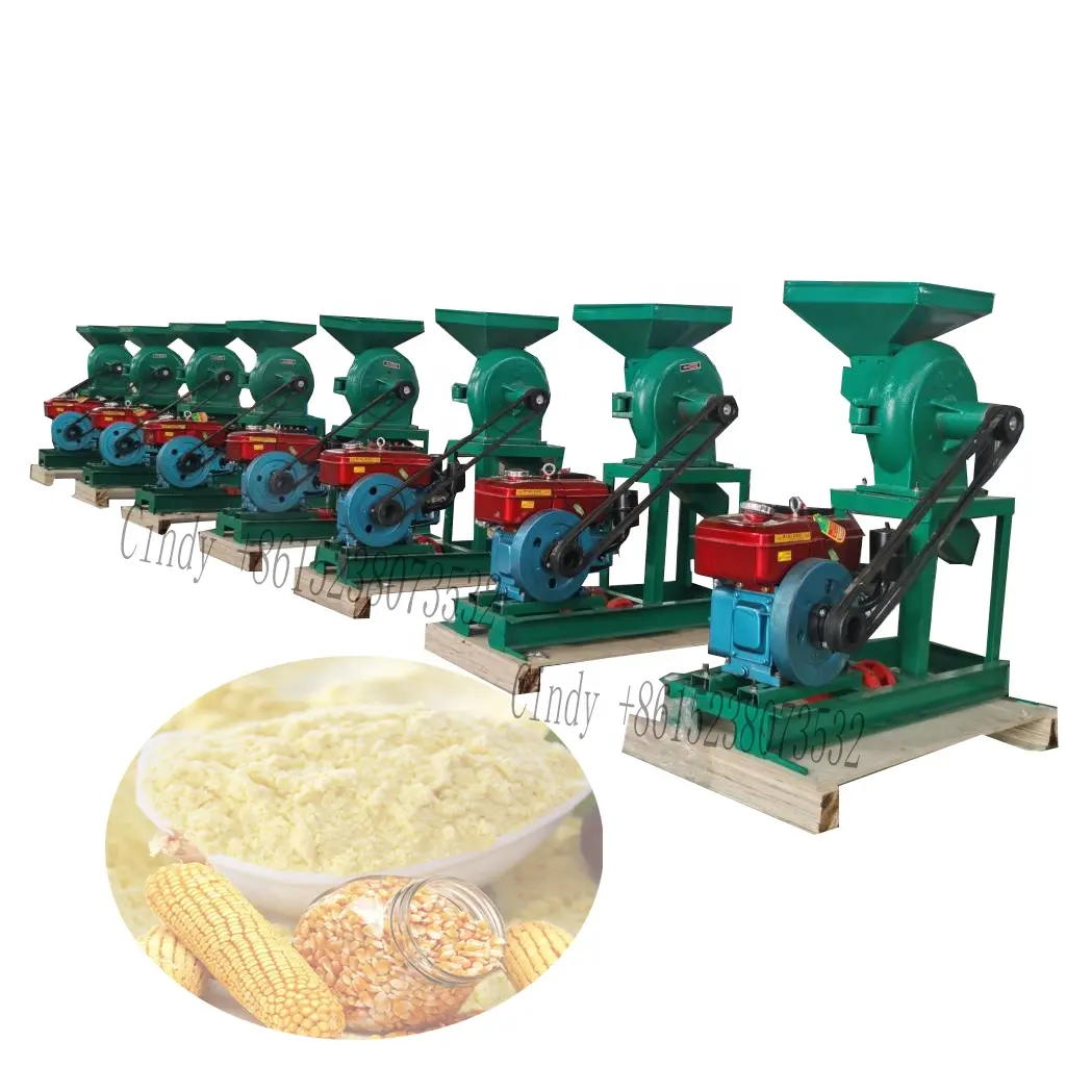 Diesel engine gold maize corn grinding machine flour mill for sale