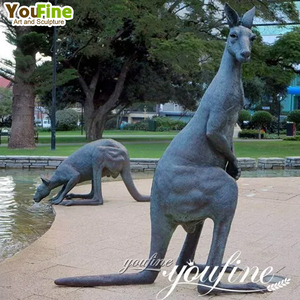 Youfine Úc Động Vật Hoang Dã Động Vật Chiến Đấu Hành Động Vườn Đồng Kangaroo Chiến Đấu Tượng Điêu Khắc Cho Bán - Product Image 4