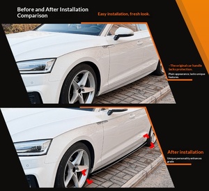 Faldones Laterales Negros Brillantes ABS para Audi <span class=keywords><strong>A5</strong></span> S5 F5 Pre-Facelift <span class=keywords><strong>Sportback</strong></span> 2017-2020, Accesorios para Automóviles - Product Image 6