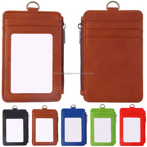 Rozet sahipleri rozetleri ve isim etiketleri boyunluklar çevre dostu ürünler PU deri fermuar dikey kimlik kartı rozeti sahipleri - Product Image 5