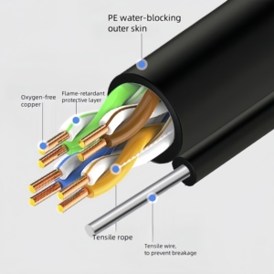 <span class=keywords><strong>Cable</strong></span> de Red <span class=keywords><strong>LAN</strong></span> CAT 5e para Exteriores, Resistente al Agua, Fabricado en China, Categoría 5e, Cables de Comunicación - Product Image 2