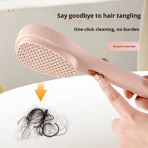 Retractable Telescopic Air Cushion Comb Women's Fluffy Portable Massage Automatic <strong>Self</strong> <strong>Cleaning</strong> <strong>Hair</strong> <strong>Brush</strong> - Product Image 3