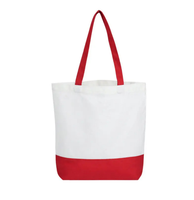 Sac fourre-tout en toile bicolore réutilisable, sac à bandoulière décontracté, sac de shopping simple en toile bicolore pour le travail quotidien, l'école et les voyages