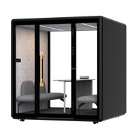 Cabine insonorisée modulaire moderne en alliage d'aluminium avec éclairage LED pour l'école, la maison ou le bureau - Conception isolée, garantie de 5 ans