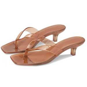 <span class=keywords><strong>Sandali</strong></span> Casual da <span class=keywords><strong>Donna</strong></span> con Tacco Basso, Punta Quadrata Aperta e Cinturino tra le Dita - Product Image 1