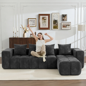 2026 Meroow MS2 Extra Deep 67cm Seat Modular <b>Sofa</b>, Luxury Chenille Tofu Sectional Couch UK Warehouse - Product Image 1