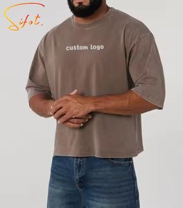 Sifot, venta al por mayor, Camiseta de algodón, camisetas de peso pesado, diseño personalizado, Impresión de logotipo, camiseta para hombre, cultivo de 300g - Product Image 1
