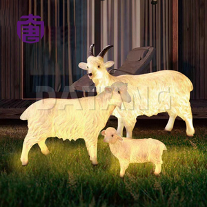 Escultura Decorativa LED con Motivo de Cabra de Fibra de Vidrio para Paisajismo de Parques y Decoración Temática de Animales al Aire Libre - Product Image 3