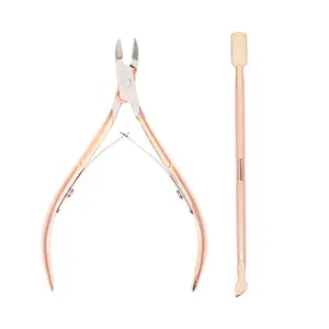 Profession elles Maniküre-Set 2 Stück Edelstahl Nagel Dead Skin Remover Pediküre Nagel knipser mit Drücker-Set