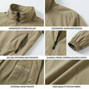 Chaqueta Bomber Entallada de Moda para Hombre, Chaqueta Cortavientos Informal con Cierre, para Primavera y Otoño - Product Image 2