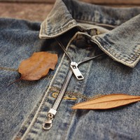 Collier ras du cou tendance avec fermeture éclair, chaîne de pull ajustable style hip-hop, bijoux punk à la mode pour la clavicule
