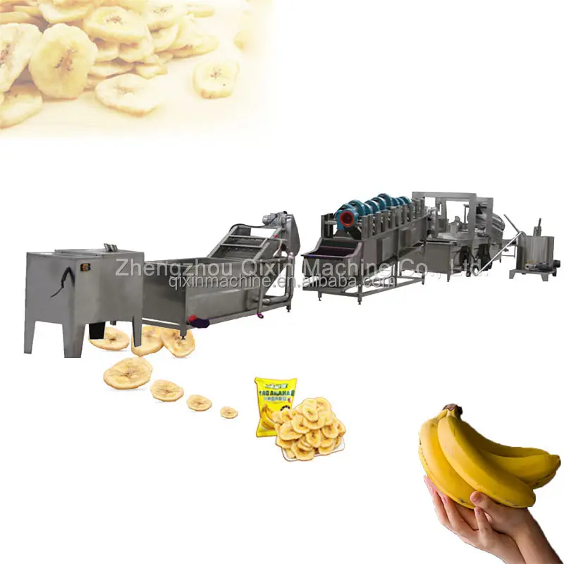 300kgs/H工場使用自動バナナチップフライヤーオオバコチップ生産ライン
