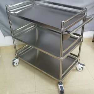 Carrito Médico Red Star de 925x500x940 mm, Carrito de Acero Inoxidable de 3 Niveles, Carrito para Equipo Hospitalario - Product Image 2