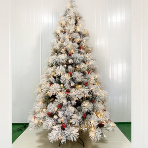 <span class=keywords><strong>Sapin</strong></span> de Noël artificiel en pin de qualité supérieure, 7,5 pieds, épaissi et floqué, pré-éclairé avec <span class=keywords><strong>LED</strong></span> blanc chaud, réaliste, directement de l'usine - Product Image 4