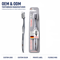 Brosse à dents pour hommes, importée d'Allemagne, poils Pedex, dureté moyenne, technologie X-Cross Tufting, élimination des taches, pointe inclinée allongée, logo personnalisé, OEM