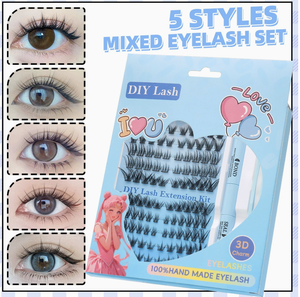 Aesphylash En gros Extensions de cils en grappes effet œil de chat synthétiques, naturelles, douces, sans cruauté animale, mates, 5 styles - Product Image 5