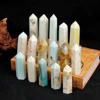Tour de cristal en amazonite naturelle à pointe unique, obélisque en pierre précieuse bleue polie pour la méditation Reiki, le soulagement de l'anxiété et la guérison