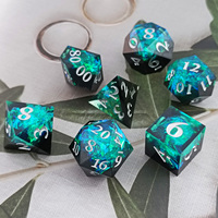 Dungeons & Dragons dés en résine polyédrique à paillettes transparentes coloré DND RPG 7 pièces jeu de société dés style dnd dés en résine