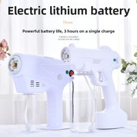 Nueva Pistola de Desinfección Atomizadora Inalámbrica de Mano, de Aleación de Cromo, Recargable, con Luz Azul, Modelo 01