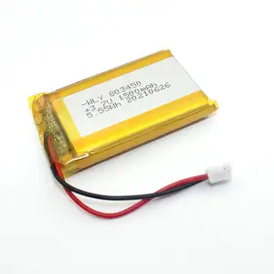 Rechargeable lithium ion battery 3.7V 1500 mah 803450 lipo battery for led light