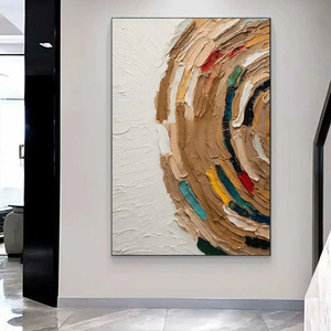 100% pintado a mano decoración de pared moderna pintura al óleo abstracta hecha a mano <span class=keywords><strong>sobre</strong></span> lienzo medio círculo <span class=keywords><strong>Collage</strong></span> <span class=keywords><strong>arte</strong></span> de pared de gran tamaño - Product Image 5