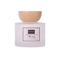 Vente en gros 100ml 120ml 300ml Bouteille vide de luxe en verre de diffuseur de parfum blanc givré avec couvercles à vis