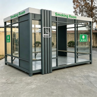 Cabine de fumeurs sur mesure, en acier inoxydable, modulaire, résistante au vent, pour l'intérieur, abri à fumer commercial