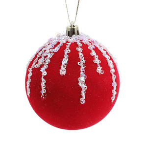 Bolas de Navidad Grandes de Terciopelo Rojo, Adornos Brillantes para Árbol, Bolas de Terciopelo de Lujo para Colgar en el Árbol de Navidad - Product Image 5