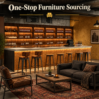 Comptoir de réception commercial en MDF - Style industriel, ensemble complet personnalisable pour salons de thé, pubs, cafés, gîtes et barbecues