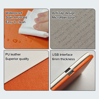 Tapis de souris en cuir PU de style jeu personnalisé avec recharge sans fil Repose-poignet Tapis de souris de bureau avec chargeur sans fil Style imprimé