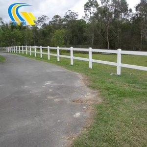 Ba đường sắt không-clim giá rẻ vinyl nhựa PVC trang trại dê hàng rào gia súc hàng rào ngựa cừu Hươu trắng hàng rào cực PVC - Product Image 5