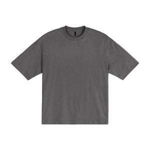 Chemises surdimensionnées lâches petit O cou confortable coton Gym Fitness hommes t-shirts - Product Image 4