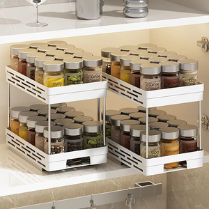 Organizador independiente de 3 niveles de acero inoxidable para encimera de cocina, almacenamiento de condimentos, soporte de almacenamiento para el hogar a prueba de óxido - Product Image 1