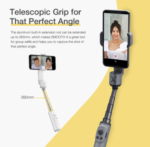 <span class=keywords><strong>ZHIYUN</strong></span> <span class=keywords><strong>SMOOTH</strong></span> <span class=keywords><strong>X</strong></span> Stabilisateur de selfie, support de téléphone portable, stabilisateur de cardan, trépied pour téléphone portable, téléphone mobile, tendance - Product Image 6