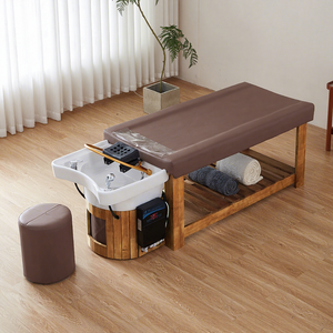 Keramikwaschbecken für Schönheitssalon, Massageliege, Haarwaschstuhl, Thai-Shampoo-Stuhl, Wassertherapie, japanisches Kopf-Spa-Bett aus Holz - Product Image 2