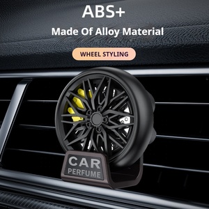 Diffuseur de parfum solaire en verre en forme de roue de voiture pour homme, désodorisant de voiture à clipser sur grille d'aération, sans <span class=keywords><strong>électricité</strong></span>, pour éliminer les odeurs intérieures de voiture - Product Image 2