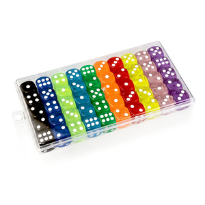 Juego de 50 Dados D6 Transparentes de 14 mm, Coloridos, con Caja de Plástico para Juegos de Mesa, KTV, Bar, Enseñanza de Matemáticas, Venta al Por Mayor - Product Image 4