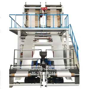 High output double die head pe extruder polyethylene plastic film blowing machine price