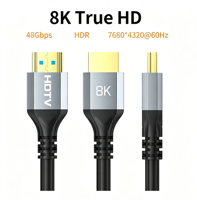 Câble HDTV 2.1 8K 60Hz 4K 120Hz 48 Gbps Ultra HD pour PS5, ordinateur portable, téléviseur, moniteur
