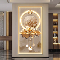 Peinture à l'huile minimaliste d'un cerf, art mural en porcelaine cristalline LED pour salon, chambre ou bureau avec cadre en métal