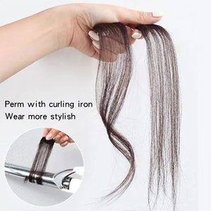 Extensions capillaires synthétiques lisses brunes FUJIA, style barbe <span class=keywords><strong>de</strong></span> dragon, avec <span class=keywords><strong>frange</strong></span> et <span class=keywords><strong>longs</strong></span> côtés, 12 pouces, 2 pièces à clips latéraux - Product Image 3