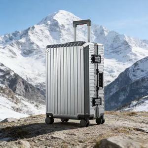 20-28 Inch Full Aluminum Suitcase Luxury Classic Business Travel Carry-On Suitcase Durable Zipperless Metal <strong>Luggage</strong> TSA Lock - Product Image 1