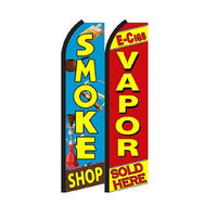 Top Qualité Populaire Polyester Route Plage Jardin AD Personnalisé Boutique De Fumée E-Cigs Plume Drapeau Beachflag